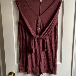 Pinkblush maternity ribbed long sleeve romper